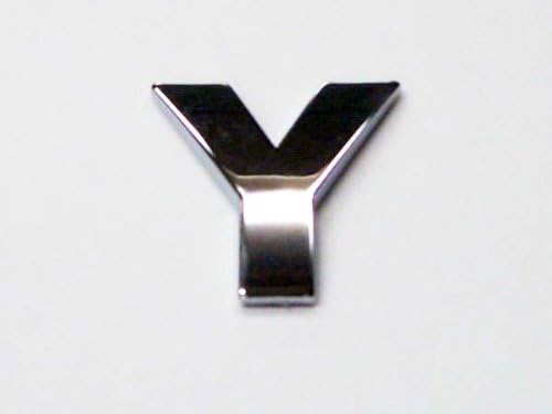 Chrome Look Letter Y Car Decal / Badge - Comes with Self Adhesive Back