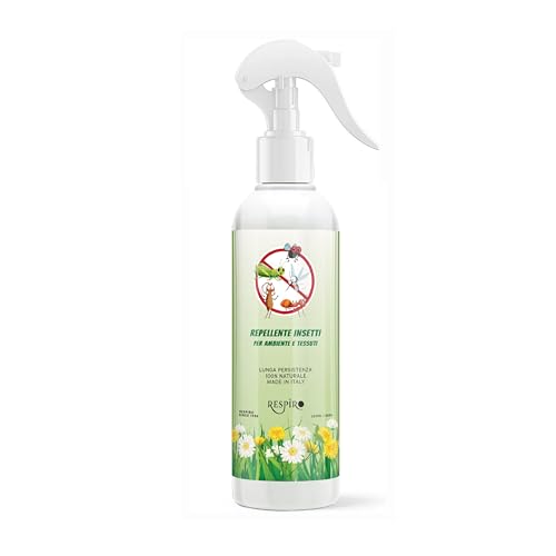 RESPIRO Since 1986 - Repelente de insectos - Perfume en spray para ambiente, uso interior y exterior - Eficacia inmediata, en tejidos, sofás, alfombras - Fragancia fresca, larga persistencia