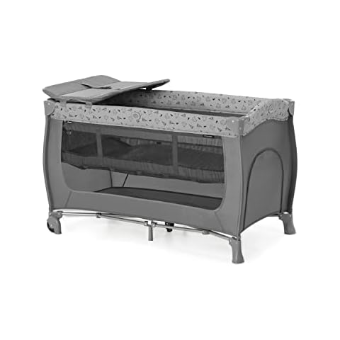 Hauck Cuna Viaje Bebe Sleep N Play Center con Doble Altura y Cambiador, Nordic Gris Cover