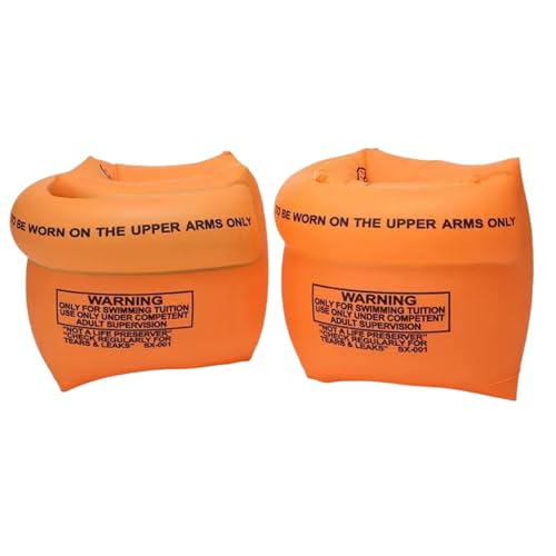 2-4 Pack Arm Floaties for Kids and Adults, Pool Floats, Inflatable Swim Ring, PVC Floater Sleeves for Toddlers Children 3-5-6-12 Years (1 Pair-Orange)