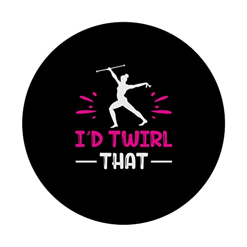 Majorette Twirler Baton Twirling PopSockets Swappable PopGrip, Black - Image 3