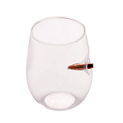 Oshide Bullet Weinglas, Bulletproof Whisky Glas für Whiskey, Bourbon Vodka Bar Wein, personalisierte Lucky Bulletproof Weingläser am besten für Vater, Ehemann, Tough Guy Cover