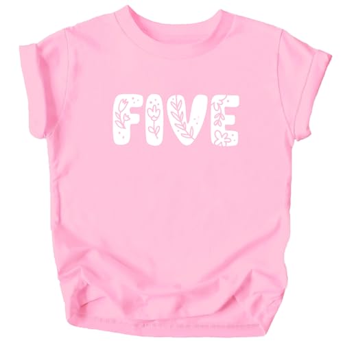 Image of Floral Numbers Ages 1-7 Birthday Girl Shirt for Baby & Toddler Youth Girls