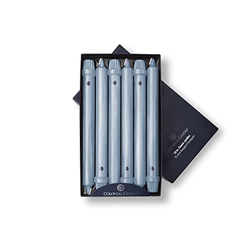 Colonial Candle Unscented Taper Candle, Classic Collection, Coastal Blue, 10 In, Pack Of 12 - Up To 8 Hours Burn #TOP5