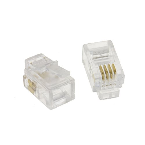 RJ10 4p4c Modular Crimps Ende Stecker Anschluss F&uuml;r H&ouml;rer Cables/Leads [10 St&uuml;ck]