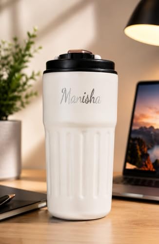 Image of Personalized Coffee Tumbler with Name, Double Wall Insulated Customized Travel Mug with Lid, Coffee Mug for,Men Valentine Day Gifts, Corporate Gifts for Employee (Black)