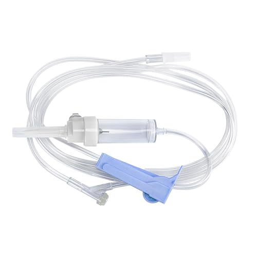 Sterile IV Administration Set, 5 Pack, 15 Drops/mL, 100in Tubing, Luer Slip, Bottle & Bag Compatible