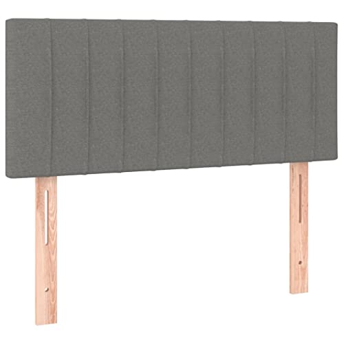 vidaXL Kopfteil, Bettkopfteil mit Holzbeinen, Höhenverstellbar Polsterkopfteil für Bett, Betthaupt Bettzubehör Schlafzimmer, Dunkelgrau 80x5x78/88cm Stoff