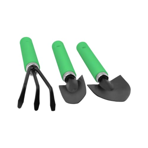 Abaodam Kit de Jardinage 3 Pièces Mini en Acier Inoxydable Vert Noir Outils de Plantation pour Bonsaï Succulentes et Plantes en Pot Accessoires Légers et Multifonctions pour Culture