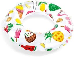 Image of Lively Print 51Cm Inflatable Swimming Rings for Kids & Adults | Blow Up Pool Swim Tube for Swimmers | Round Comfortable Summer Fun Floater for Pool Party, Lake, Beach (Pack of 3)