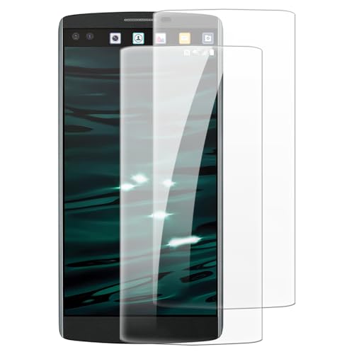 Shantime [2 Pack Tempered Glass Screen Protector Compatible with LG V10 (5.7 Inch), HD Clear Anti-Scratch Bubble-Free Case Friendly