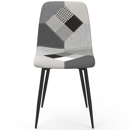 Lot de 6 chaises MILA en velours et patchworks et x2 pour salle à manger - vue 4