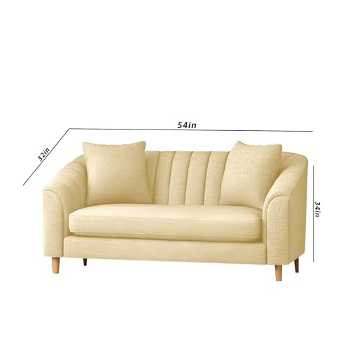 Image of Doraldo 2 Seater Sofa Set for Living Room (Cream) Premium Fabric Sofa