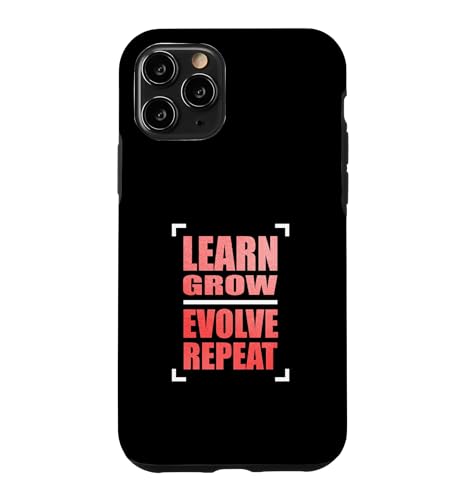 ���b�h�J���[ Learn Grow Evolve Repeat Red Graphic �X�}�z�P�[�X iPhone 11 Pro �p