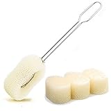 EXDUCT ボトルブラシ 交換用 ブラシ 3個 付き 特大 ボトル洗い スポンジ 柄付き食器洗い 水筒 洗うスポンジ 柄付き ボトル