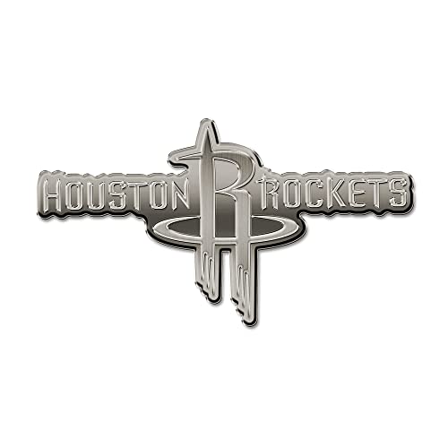 Rico Industries NBA Basketball Basketball Houston Rockets Antique Auto Emblem Antique Nickel Auto Emblem for Car/Truck/SUV