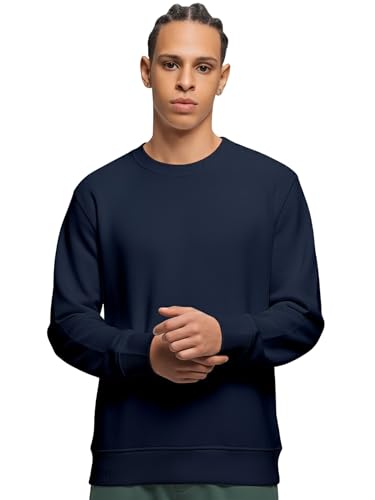 Image of Amazon Brand - Anarva Men's Cotton Sweatshirt | Regular Fit Winter Pullover for Men | Casual Crew Neck Full Sleeve Sweatshirt for Everyday & Outdoor Wear