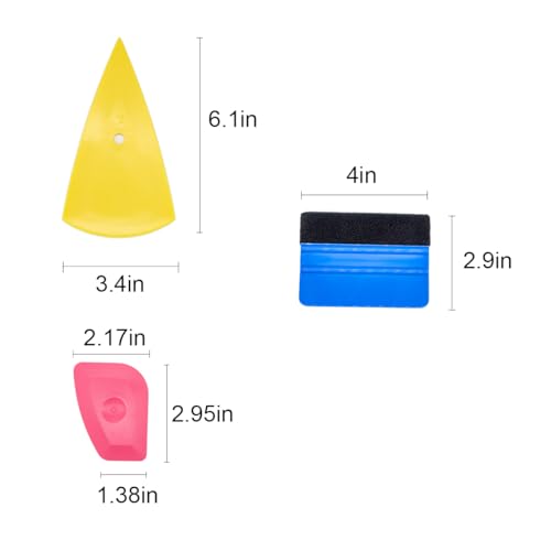 Image of 15pcs Body Filler Spreaders Kit, 4 inch 5 inch 6 inch Reusable Automotive Body Fillers, Plastic Spreader, Felt Edge Squeegees for Applying Fillers Putties Glazes Caulking Agents Car Body Maintenance