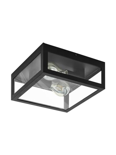 Plafonnier de plafond à 2 lumières noir design vintage et moderne