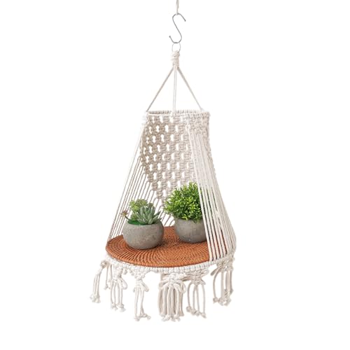 Hamac suspendu macramé pour chat en coton lavable avec pompons - 8