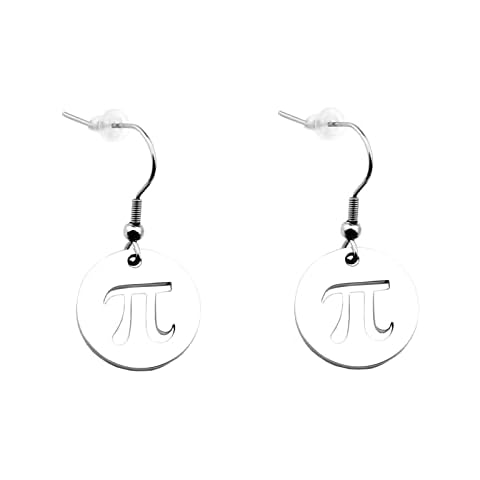 GDKASRNY Pi Necklace Mathematical Math Jewelry Gifts 3.14 Pi Day Gift (PI Earrings Silver) Cover