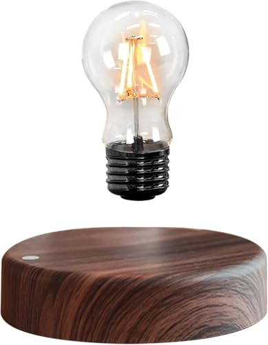 TOPCHANCES Schwebende LED-Tischleuchte mit Touch-Taste Magnetische in Edler Holz-Optik Drahtlose LED-Glühbirne Dekoleuchte Dekoratives Licht für Liebhaberfreunde Raumdekoration,Nachtlicht