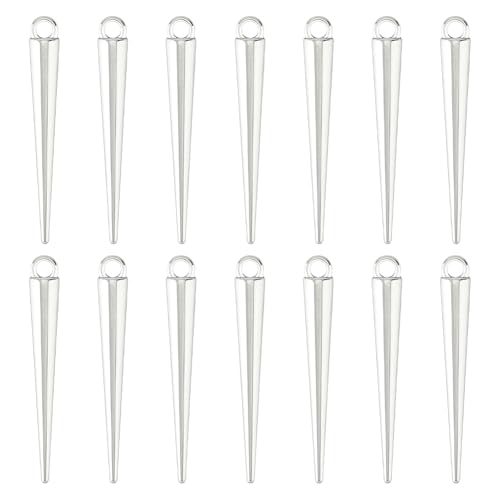 DICOSMETIC 60Pcs Zinc Alloy Cone Spike Punk Style Charms for Jewelry Making, Platinum