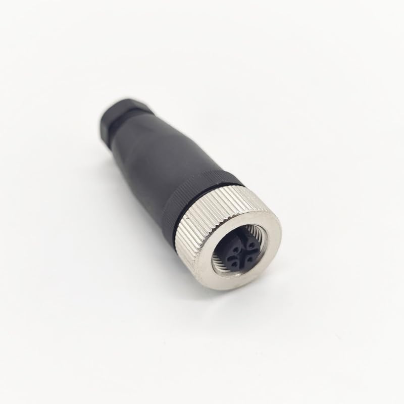 10Pcs M12 5 Pin Female Connector, Straight Field Assembly Wireable Adapter 12mm A Code Industrial Circular Connector IP67 Waterproof Sensor for PG7 Cable Unshiled 60V 4A AC/DC for Electric Bicycles