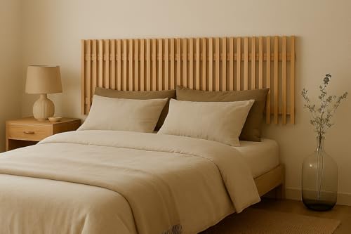 PEJECAR Muebles Cabecero de Madera KIOTO, para Pared. para Camas de 135 | Cabeceros Madera Pino | Dormitorio Matrimonio | Cabezal Cama (Crudo sin Pintar, Cama 135 (145 x 49))