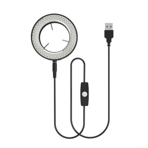 Microscopio circular luz con 144 cuentas LED brillo ajustable USB alimentado fuente de luz estable para aplicaciones técnicas