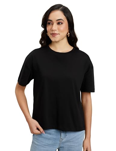Image of Symbol Premium Women Super Soft Cotton Round Neck Solid T-Shirt (Stylish | Oversized Fit) (Available in Plus Sizes)
