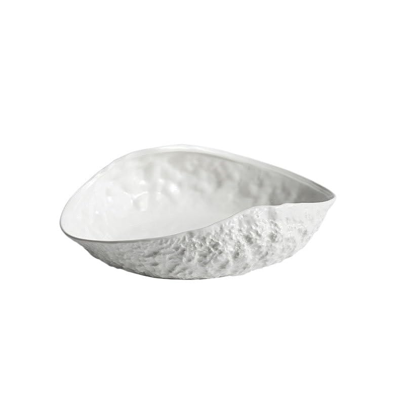Czysty biały owalny talerz do zupy, minimalistyczny talerz do serwowania kuchennego, ceramiczny talerz do serwowania głównego, zastawa stołowa, 14 cali