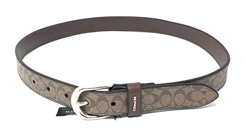 Coach Classic Belt In Signature Canvas (S, Khaki/Saddle/Gold) #TOP9