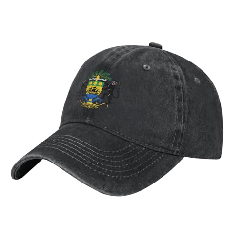 Casquette De Baseball Unisexe Réglable avec Motif Gabon Drapeau pour Homme Et Femme, Casquette en Jean Délavé, pour Sports De Plein Air D'Été