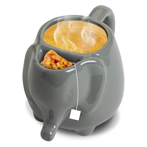 Tasse à thé éléphant 3D en céramique LEKEFETO, 500 ml, idée cadeau pour homme et femme