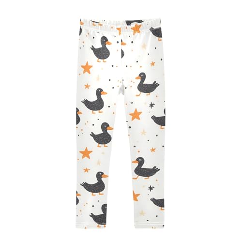 Black Duck Star 1 Girls Leggings Athletic Pants Tights Stretch Bottom