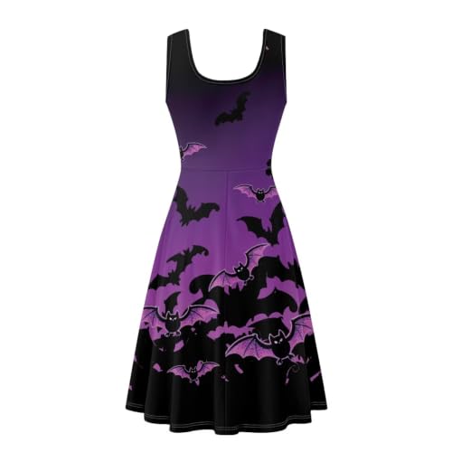 Image of Women Stylish Tank Dresses Sleeveless Round Neck Midi Casual Dress with Pocket for Summer