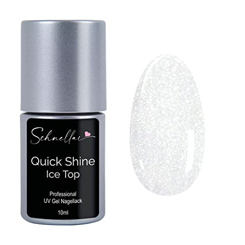 SN SCHNELLAC Quick Shine Ice Glitzer Top Coat Gel Vegan UV Nagellack Versiegelungsgel ohne Schwitzschicht Shellac Finish… – Bild 2