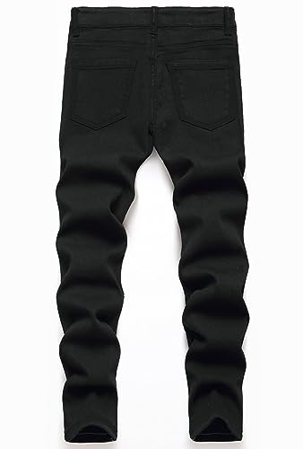 SEAUR - Kids Boys Denim Jeans Ripped Jeans Child Baggy Pant Trousers Elastic Jean Slim Fit Fashion Light Blue Age 5-15 Years2