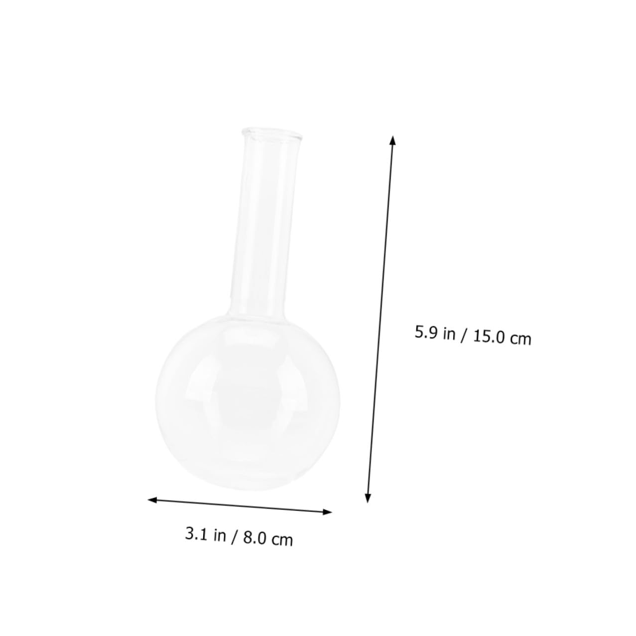 2 Stück Glaskolben Rund mit Rundem Boden aus Glas Tragbar und Leichtgewichtig für Labor und Forschung mit Abschlussatmosphäre für Präzise Experimente
