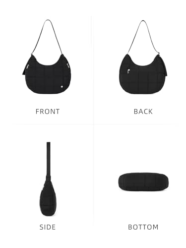 WESTBRONCO Puffer Crescent Shoulder Bag for Women, Nylon Quilted Shoulder Purses, Puffy Handbags with Adjustable Strap 6