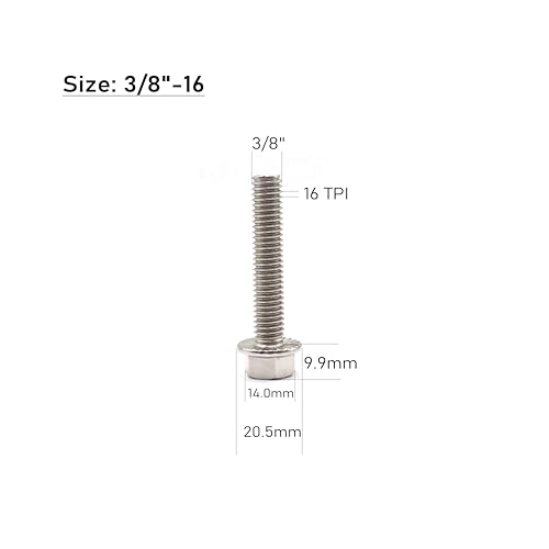 Image of cSeao 3 /8 inch-16 x 3 /4 inch Flanged Hex Head Bolts Flange Hexagon Screws, Stainless Steel 304, DIN 6921, 10 PCS
