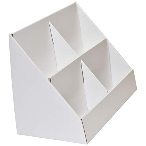 Stand-Store - Soporte para tarjetas de felicitación, 4 bolsillos de cartón, para CD, DVD, tarjetas de felicitación, color blanco 175mm pockets - A5