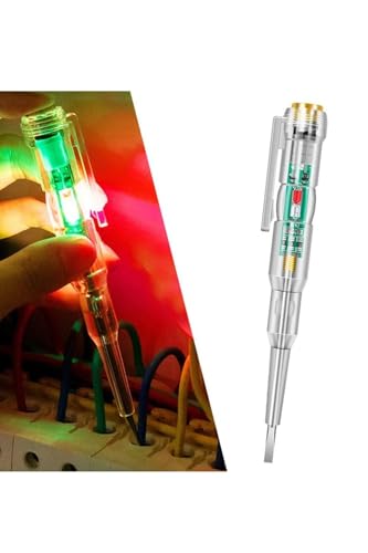 Kontrol Kalemi Elektrik Elektronik Test Cihazı Kırmızı Yeşil LED Işıklı Faz Voltaj Testi Tornavida