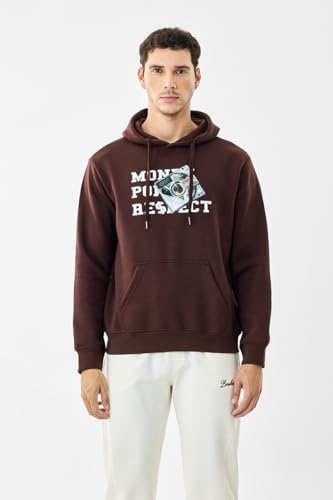 Image of SNITCH Men Casual Hoodie| Oversized Fit Hooded Neckline with Graphic Print & Long Sleeve| Soft Cotton-Polyester Blend for Daily Winter Wear & Streetwear