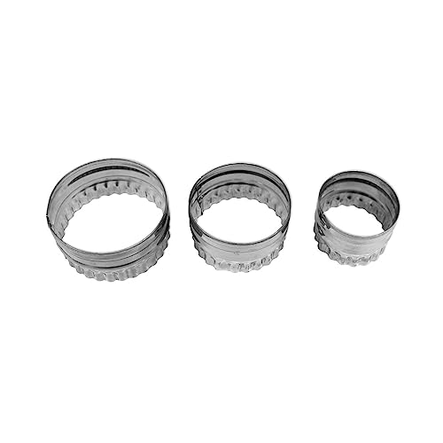 Zenker 11624 Set de 3 emporte-pièces ronds et cannelés, emporte-pièce pâtisserie, emporte-pièces ronds, Acier inoxydable, 5 à 7,6 cm