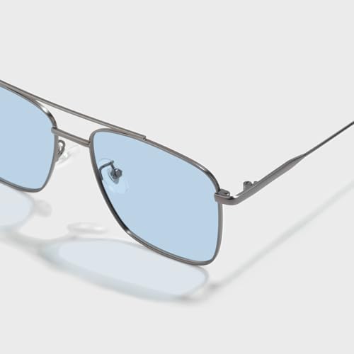 Image of SAM AND MARSHALL VEIN Sunglass I 400% UV Protection I Metal Sunglass I Square Sunglass I Double Bar I Unisex