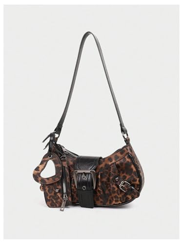 Image of GORGLITTER Women's Y2k Shoulder Bag Buckle Western Vintage Hobo Pu Leather Handbags with Coin Purse