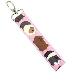 Guinea Pig Keychain for Women Lanyard Key Chain Wristlet Cute Gifts for Guinea Pig Lover Accessories