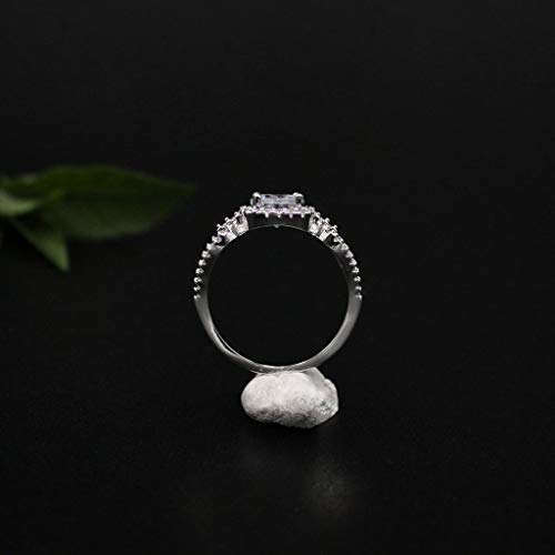 Anéis femininos Weite de diamante geométricos quadrados cravejados de zircônia, presente perfeito pa